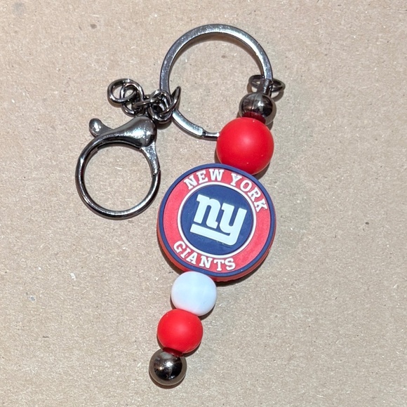 Silicone Bead Keychain - New York Giants - Picture 1 of 2